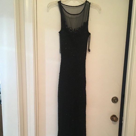 SILK BEADED STUNNNING EVENING GOWN STEINAY SILK BEADED - 6 OR 8 - Picture 4 of 7